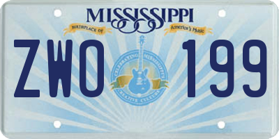 MS license plate ZWO199
