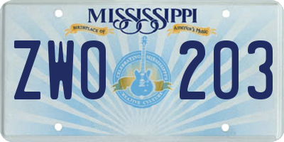 MS license plate ZWO203