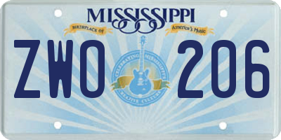 MS license plate ZWO206