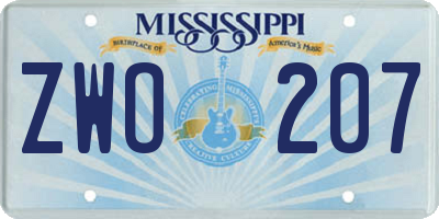 MS license plate ZWO207