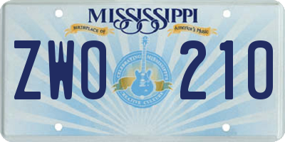 MS license plate ZWO210