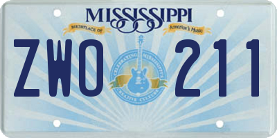 MS license plate ZWO211