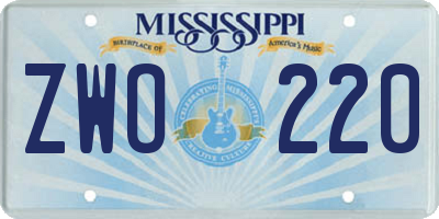 MS license plate ZWO220