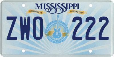 MS license plate ZWO222