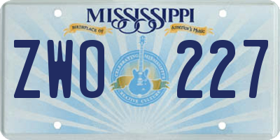 MS license plate ZWO227