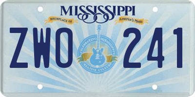 MS license plate ZWO241