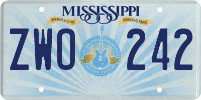 MS license plate ZWO242