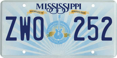 MS license plate ZWO252