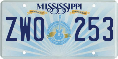 MS license plate ZWO253
