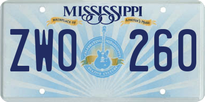 MS license plate ZWO260