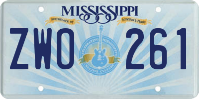 MS license plate ZWO261
