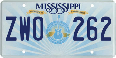 MS license plate ZWO262