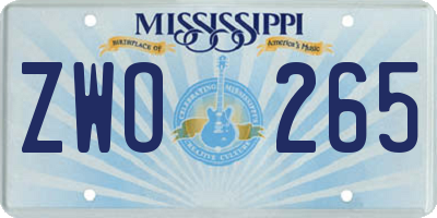 MS license plate ZWO265