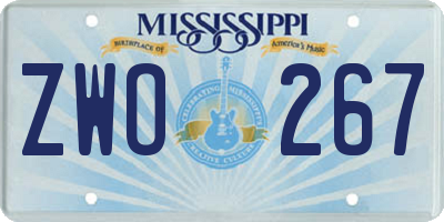 MS license plate ZWO267
