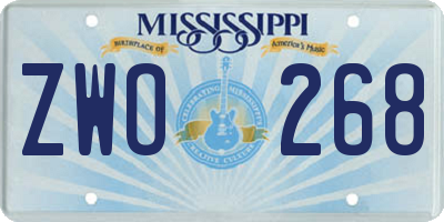 MS license plate ZWO268