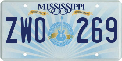 MS license plate ZWO269
