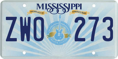 MS license plate ZWO273
