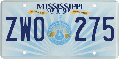 MS license plate ZWO275