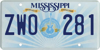 MS license plate ZWO281