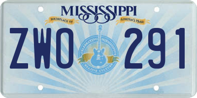 MS license plate ZWO291
