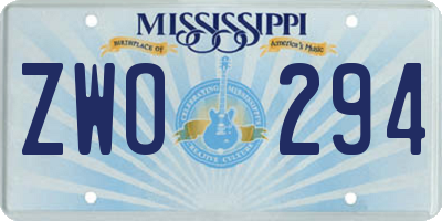 MS license plate ZWO294