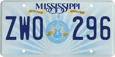MS license plate ZWO296