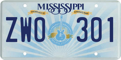 MS license plate ZWO301