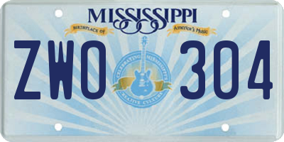 MS license plate ZWO304