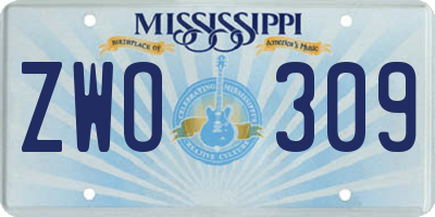 MS license plate ZWO309