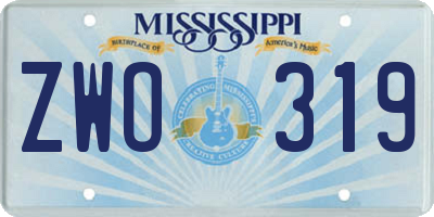 MS license plate ZWO319