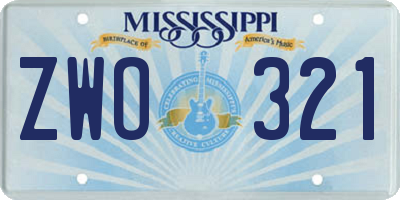 MS license plate ZWO321