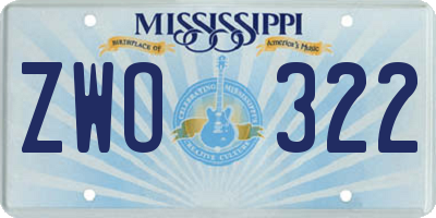 MS license plate ZWO322