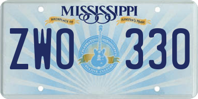 MS license plate ZWO330