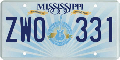 MS license plate ZWO331