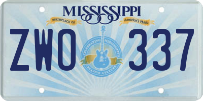 MS license plate ZWO337