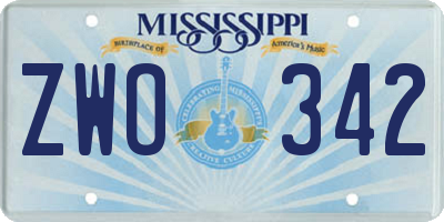 MS license plate ZWO342