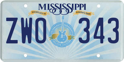 MS license plate ZWO343
