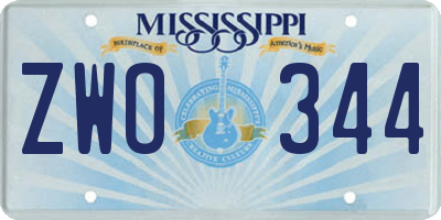 MS license plate ZWO344