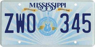 MS license plate ZWO345