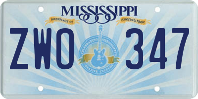 MS license plate ZWO347