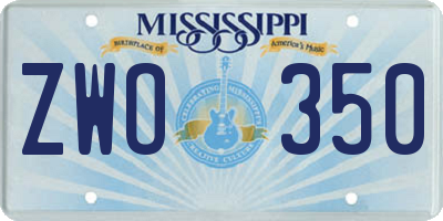 MS license plate ZWO350