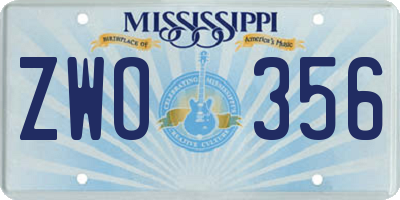 MS license plate ZWO356