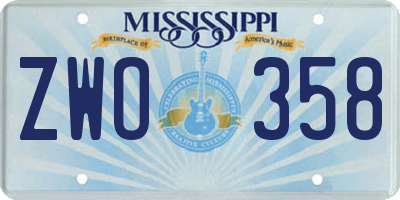 MS license plate ZWO358