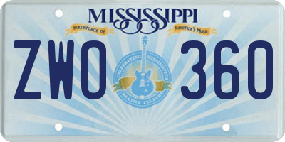 MS license plate ZWO360