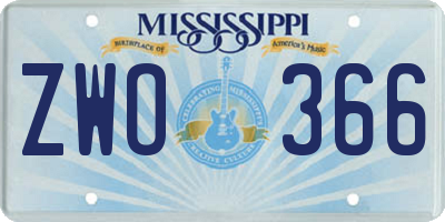 MS license plate ZWO366