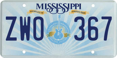 MS license plate ZWO367