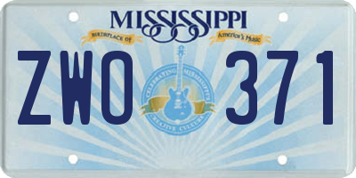 MS license plate ZWO371