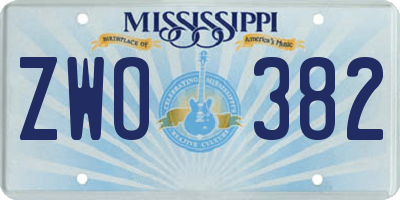 MS license plate ZWO382