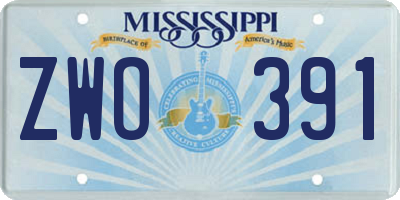 MS license plate ZWO391