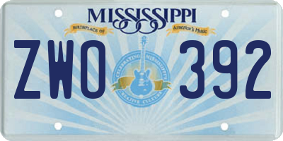 MS license plate ZWO392